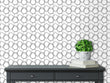 Load image into Gallery viewer, Grey geometric polka-dot peel and stick wallpaper
