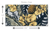Load image into Gallery viewer, Victorian mid-century-modern floral blue and gold peel and stick wallpaper
