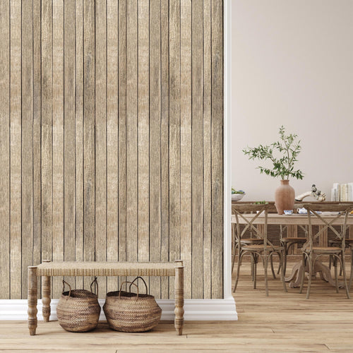 Cottage Wallpaper, Wood Wallpaper, Wood Panel Wallpaper, Peel and Stick Wallpaper, Country Farmhouse Wallpaper, Fabric Wallpaper