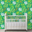 Load image into Gallery viewer, Botanical Wallpaper, Garden Wallpaper, Nursery Wallpaper Girl, Green Wallpaper, Peel and Stick Wallpaper, Fabric Wallpaper
