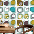Load image into Gallery viewer, Mid-century modern retro vintage geometric peel and stick wallpaper
