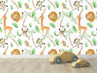 Load image into Gallery viewer, Zoo safari animals boy nursery peel and stick wallpaper
