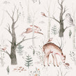 Load image into Gallery viewer, Deer and rabbit woodland animals peel and stick wallpaper
