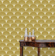 Load image into Gallery viewer, 1920s art deco geometric gold peel and stick wallpaper

