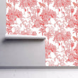 Load image into Gallery viewer, Pink Victorian toile Chinoiserie jungle peel and stick wallpaper
