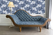 Load image into Gallery viewer, Antique Victorian blue floral peel and stick wallpaper

