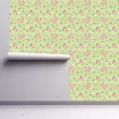 Load image into Gallery viewer, Antique vintage pink and green floral peel and stick wallpaper
