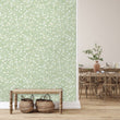 Load image into Gallery viewer, Green botanical leaves cottage farmhouse textured fabric peel and stick wallpaper
