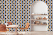 Load image into Gallery viewer, Vintage retro Mid-century modern geometric peel and stick wallpaper

