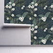 Load image into Gallery viewer, Vintage Mid-century Modern floral palm tropical peel and stick wallpaper
