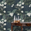 Load image into Gallery viewer, Vintage Mid-century Modern floral palm tropical peel and stick wallpaper
