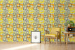 Load image into Gallery viewer, Antique retro vintage yellow Mid-century-modern geometric peel and stick wallpaper
