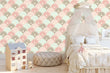 Load image into Gallery viewer, Girl room geometric pink and purple floral peel and stick wallpaper
