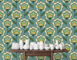 Load image into Gallery viewer, Mid-century modern vintage retro floral peel and stick wallpaper
