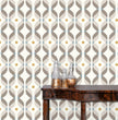 Load image into Gallery viewer, Retro Wallpaper, Mid Century Wallpaper, Geometric Wallpaper, Peel and Stick Wallpaper, Vintage Wallpaper, Fabric Wallpaper
