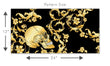 Load image into Gallery viewer, Black Victorian baroque gothic skull peel and stick wallpaper
