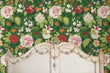 Load image into Gallery viewer, Antique Victorian botanical floral green peel and stick wallpaper
