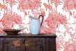 Load image into Gallery viewer, Pink Victorian toile Chinoiserie jungle peel and stick wallpaper
