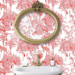 Load image into Gallery viewer, Pink Victorian toile Chinoiserie jungle peel and stick wallpaper
