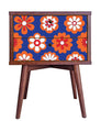 Load image into Gallery viewer, Vintage Mid-century modern blue and orange floral peel and stick wallpaper
