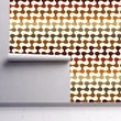 Load image into Gallery viewer, Brown retro vintage mid century modern geometric peel and stick wallpaper
