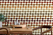 Load image into Gallery viewer, Brown retro vintage mid century modern geometric peel and stick wallpaper
