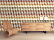 Load image into Gallery viewer, Brown retro vintage mid century modern geometric peel and stick wallpaper
