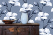 Load image into Gallery viewer, Antique Victorian blue floral peel and stick wallpaper
