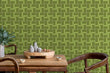 Load image into Gallery viewer, Mid-century modern retro vintage green geometric peel and stick wallpaper
