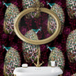 Load image into Gallery viewer, Antique Chinoiserie peacock purple peel and stick wallpaper
