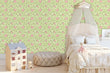 Load image into Gallery viewer, Antique vintage pink and green floral peel and stick wallpaper
