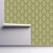 Load image into Gallery viewer, Antique Victorian green damask peel and stick wallpaper
