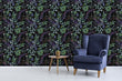 Load image into Gallery viewer, Watercolor black botanical peel and stick wallpaper
