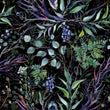 Load image into Gallery viewer, Watercolor black botanical peel and stick wallpaper

