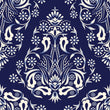 Load image into Gallery viewer, Victorian antique blue damask peel and stick wallpaper
