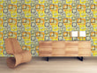 Load image into Gallery viewer, Antique retro vintage yellow Mid-century-modern geometric peel and stick wallpaper
