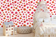 Load image into Gallery viewer, Pink and orange floral girl room peel and stick wallpaper
