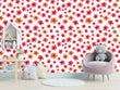 Load image into Gallery viewer, Pink and orange floral girl room peel and stick wallpaper
