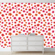 Load image into Gallery viewer, Pink and orange floral girl room peel and stick wallpaper
