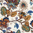 Load image into Gallery viewer, Chinoiserie botanical blue and brown floral fabric peel and stick wallpaper

