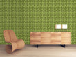 Load image into Gallery viewer, Mid-century modern retro vintage green geometric peel and stick wallpaper
