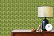 Load image into Gallery viewer, Mid-century modern retro vintage green geometric peel and stick wallpaper
