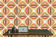 Load image into Gallery viewer, Vintage retro Mid-century modern geometric fabric peel and stick wallpaper
