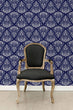 Load image into Gallery viewer, Victorian antique blue damask peel and stick wallpaper
