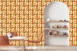 Load image into Gallery viewer, Retro vintage Mid-century Modern geometric orange and green peel and stick wallpaper
