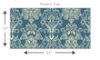 Load image into Gallery viewer, Victorian blue damask fabric peel and stick wallpaper
