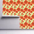 Load image into Gallery viewer, Vintage Mid-century modern orange floral fabric peel and stick wallpaper
