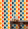 Load image into Gallery viewer, Retro vintage colorful geometric fabric peel and stick wallpaper
