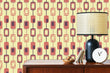 Load image into Gallery viewer, Mid century modern retro geometric fabric peel and stick wallpaper
