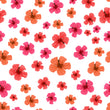 Load image into Gallery viewer, Pink and orange floral girl room peel and stick wallpaper
